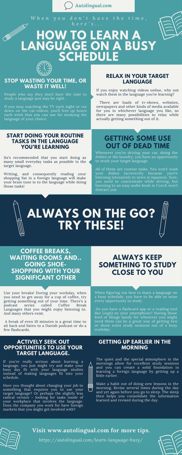 How to learn languages when you don't have the time (Infographic)