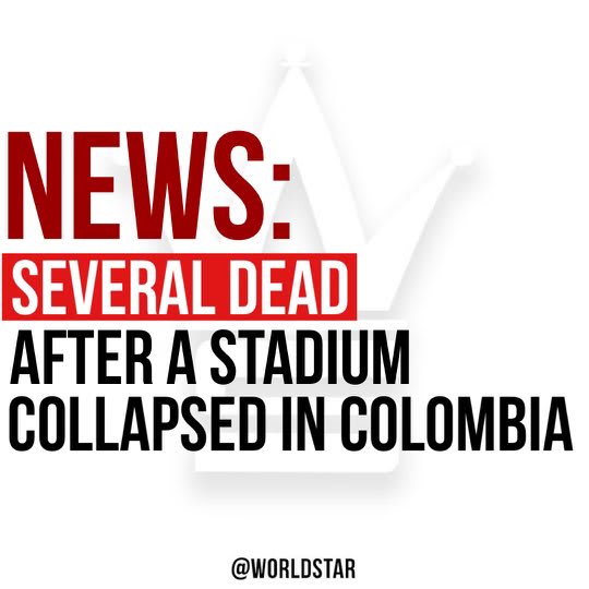 According to reports, at least four people have died as a stadium collapsed during a bullfight in Colombia earlier today. Sources say two women, a man, and a minor have died, and more than 30 others were injured. Our thoughts and prayers are with the victims and their families.