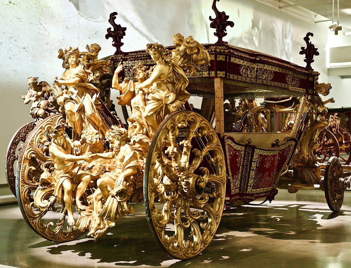 “Coach of the Oceans”, the elaborately ornate carriage of Pope Clement XI, in the papacy from 1700-1721.