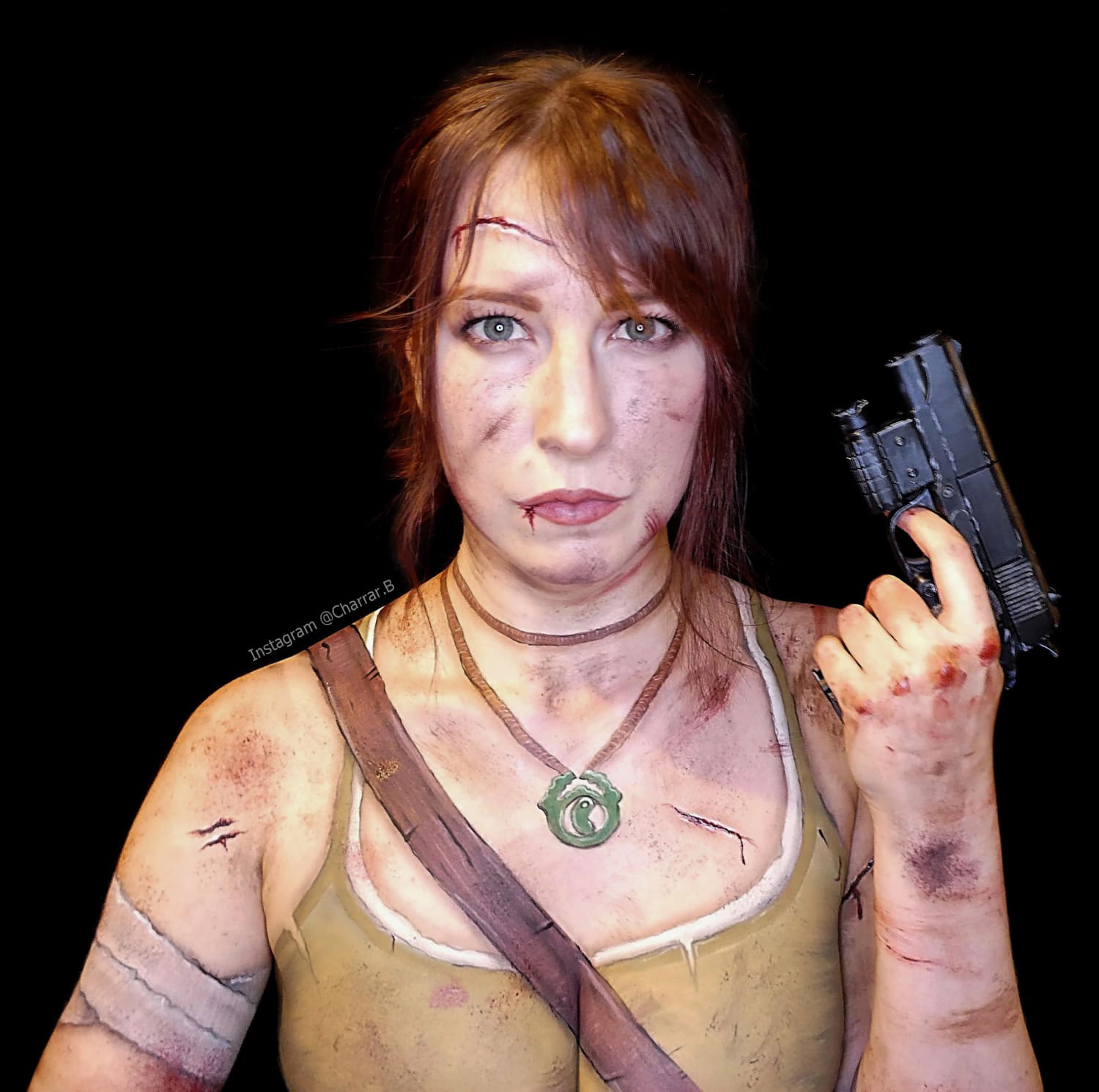 [Self] I bodypainted myself into Lara Croft. Hope you like it!