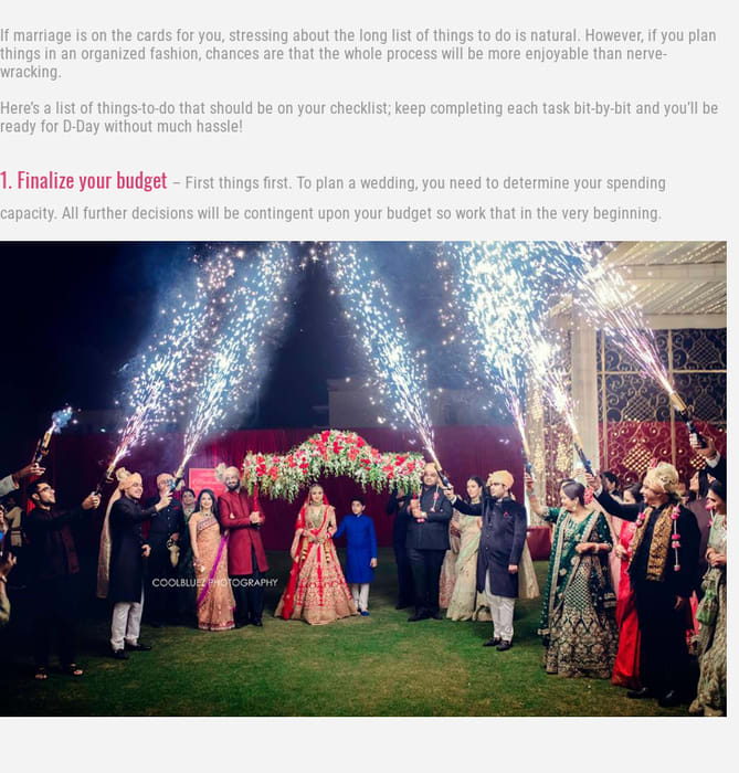 Mix 8 Steps To Properly Planning Your Indian Wedding Checklist