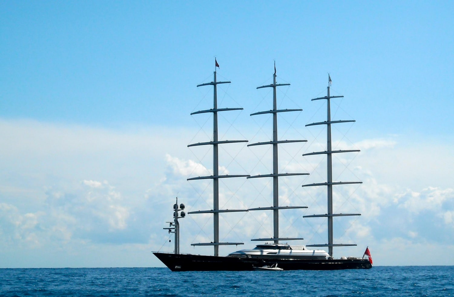 The Maltese Falcon. 191ft/57m tall. Gives me the creeps seeing it without its sails.
