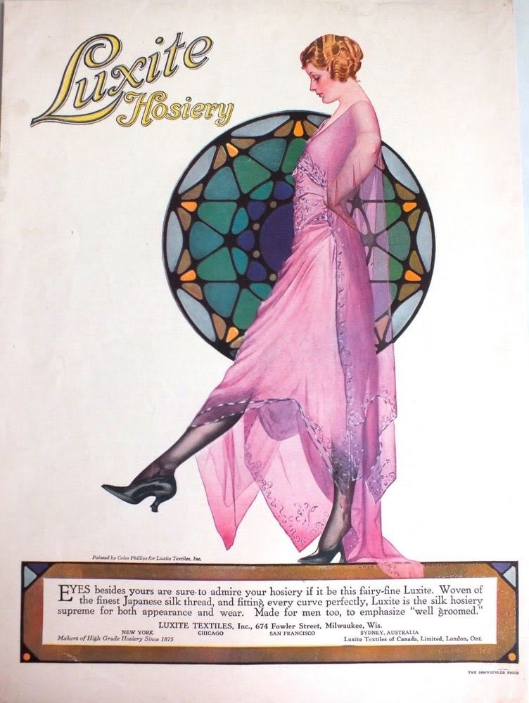 Splendid 1919 Luxite Hosiery ad by Coles Phillips.