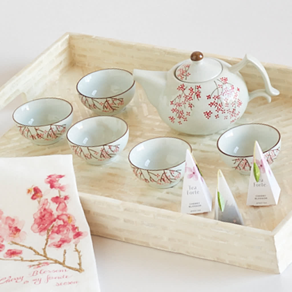 SHOP SATURDAY: Beautiful enough for chaji (formal tea presentation), but practical enough for chakai (informal tea gatherings). Our tea set is a stunning combination of a contemporary design and delicate blooms. Shop now, only at the Library's Shop: