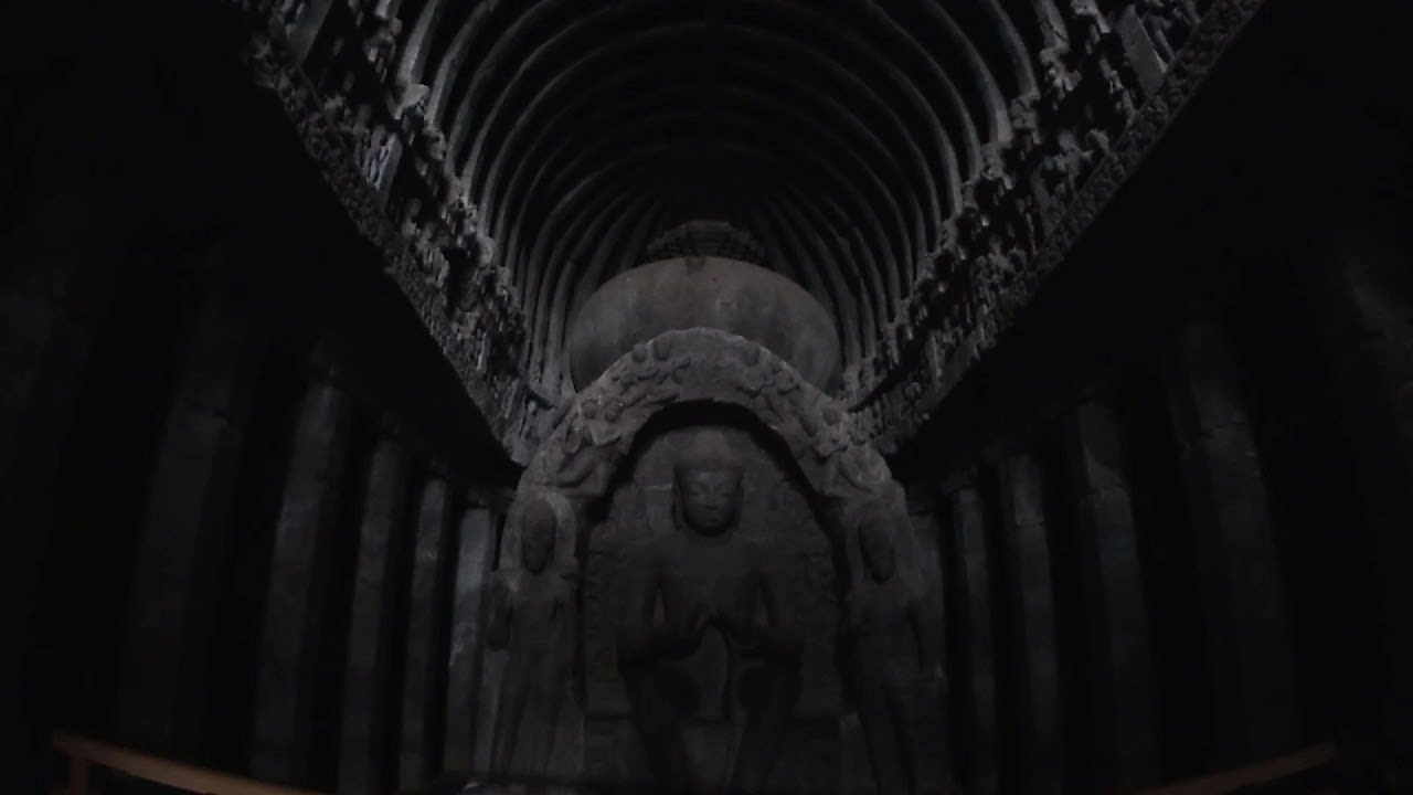 Namaste. I was fortunate enough to visit the Ellora Caves in India. A very impressive site carved from the hilly bedrock. This is my raw footage of walking into Cave 12 - one of the Buddhist Caves. It was both impressive and serene . Simply beautiful.