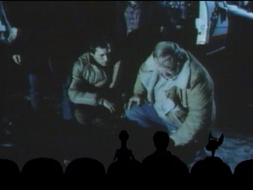 [McAllister is lifeless on the ground.] “He’s dead.” Crow: You killed him. Crow & Servo: Hail Dorothy! ️ “Hail to Dorothy!” is what the guards and monkeys shout after she disposes of the Wicked Witch of the West in The Wizard of Oz. ️ MST3K #324 - Master Ninja II