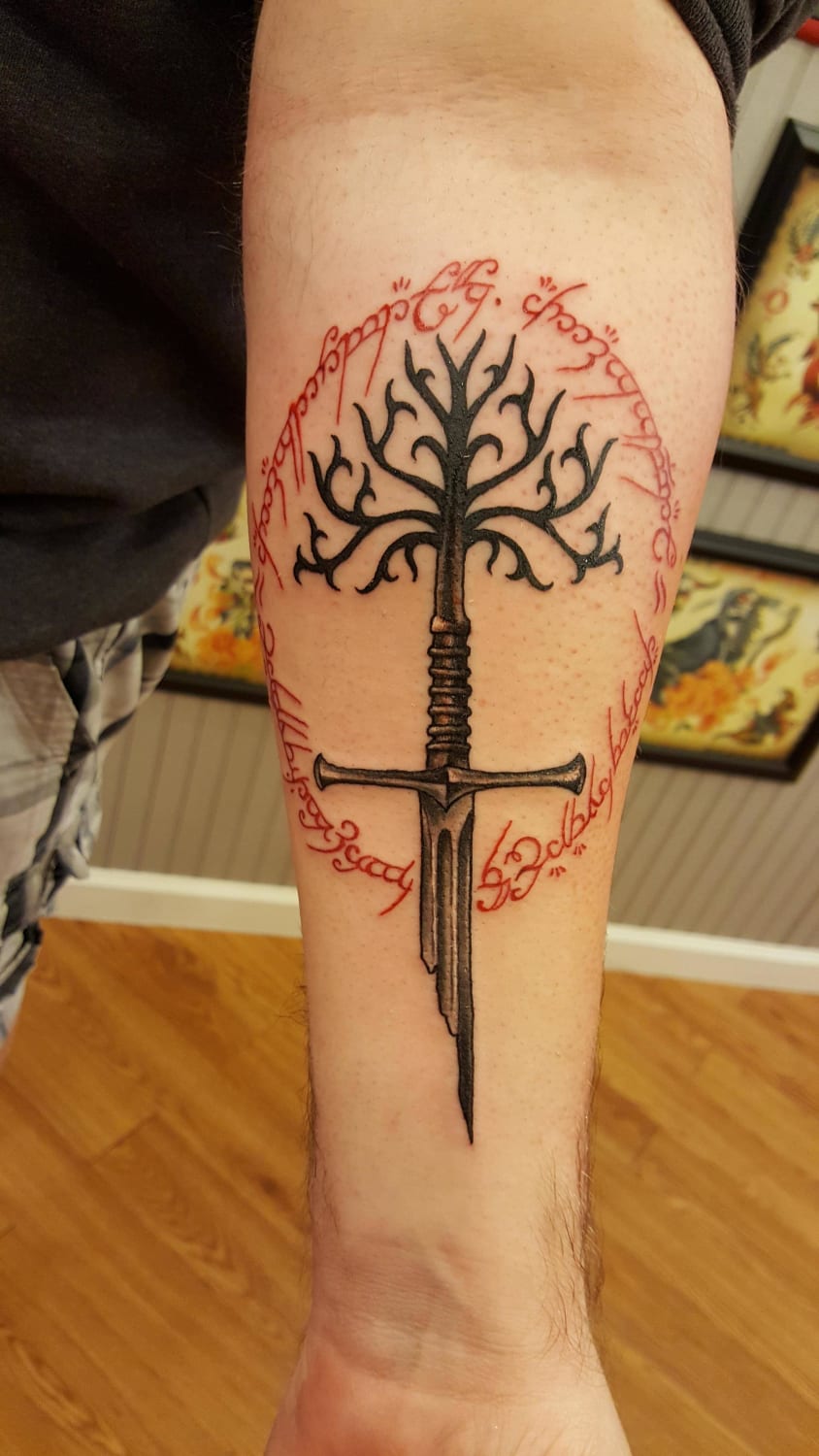 Lord of the Rings Tattoo, by Derek @ Big Hot Olive Tattoo, Pleasant Hall, PA/r/all