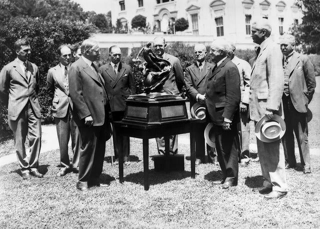 OTD in 1929 President Hoover presented the Collier Trophy "for greatest achievement in aeronautics" to Joseph Ames, chairman of the National Advisory Committee for Aeronautics (NACA). This was the first of 5 Collier awards won by the NACA, NASA's predecessor org.