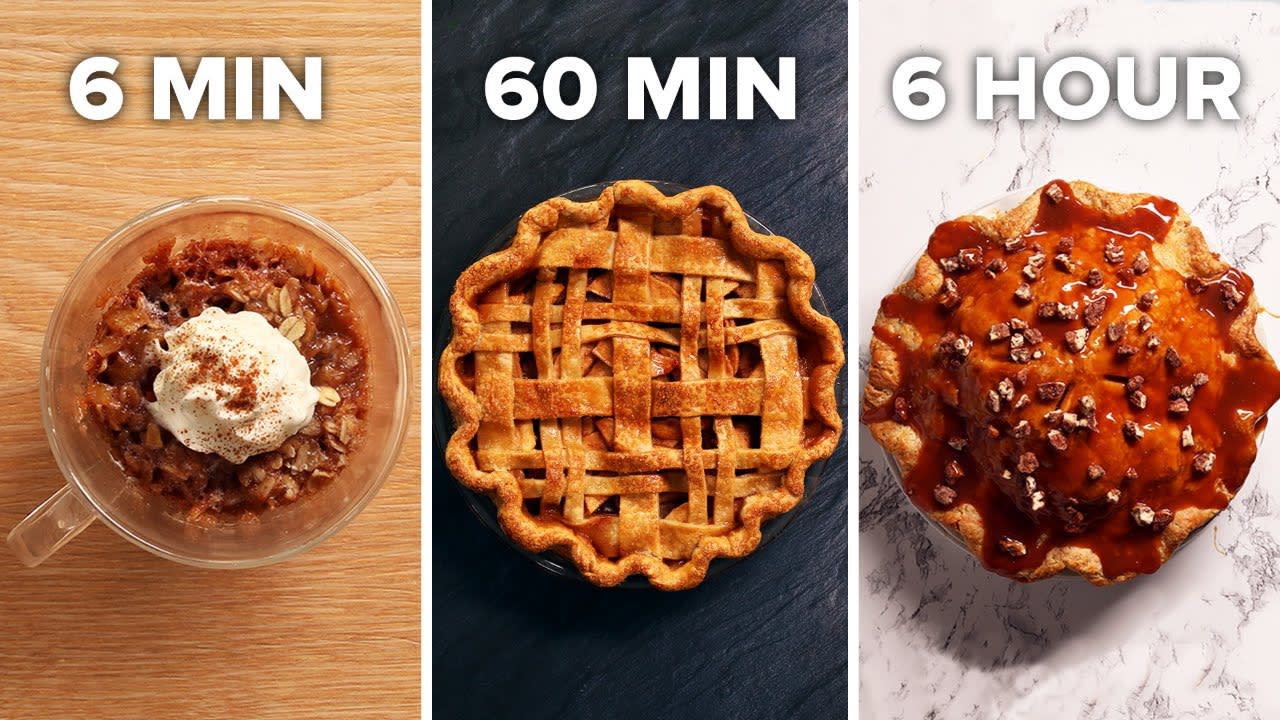 6-Min Vs. 60-Min Vs. 6-Hour Apple Pie • Tasty