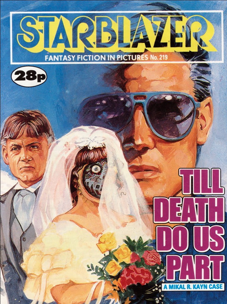 10 GOTO CHURCH 20 LOOKUP GROOM 30 RUN Till Death Do Us Part. Starblazer issue 219, 1988.
