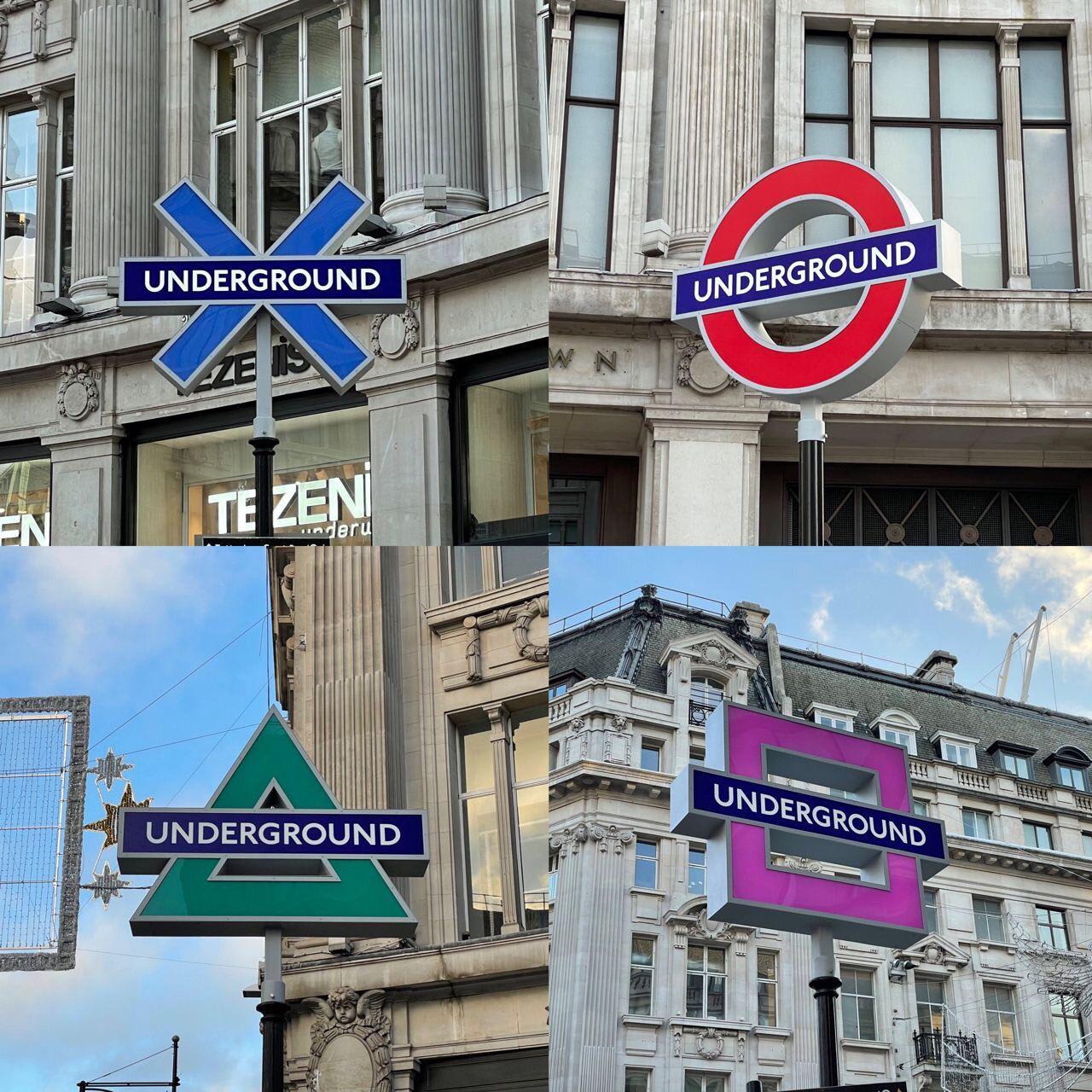 PlayStation HQ near Oxford Street in London changed the Tube sign to match the PS5’s iconic controller buttons.