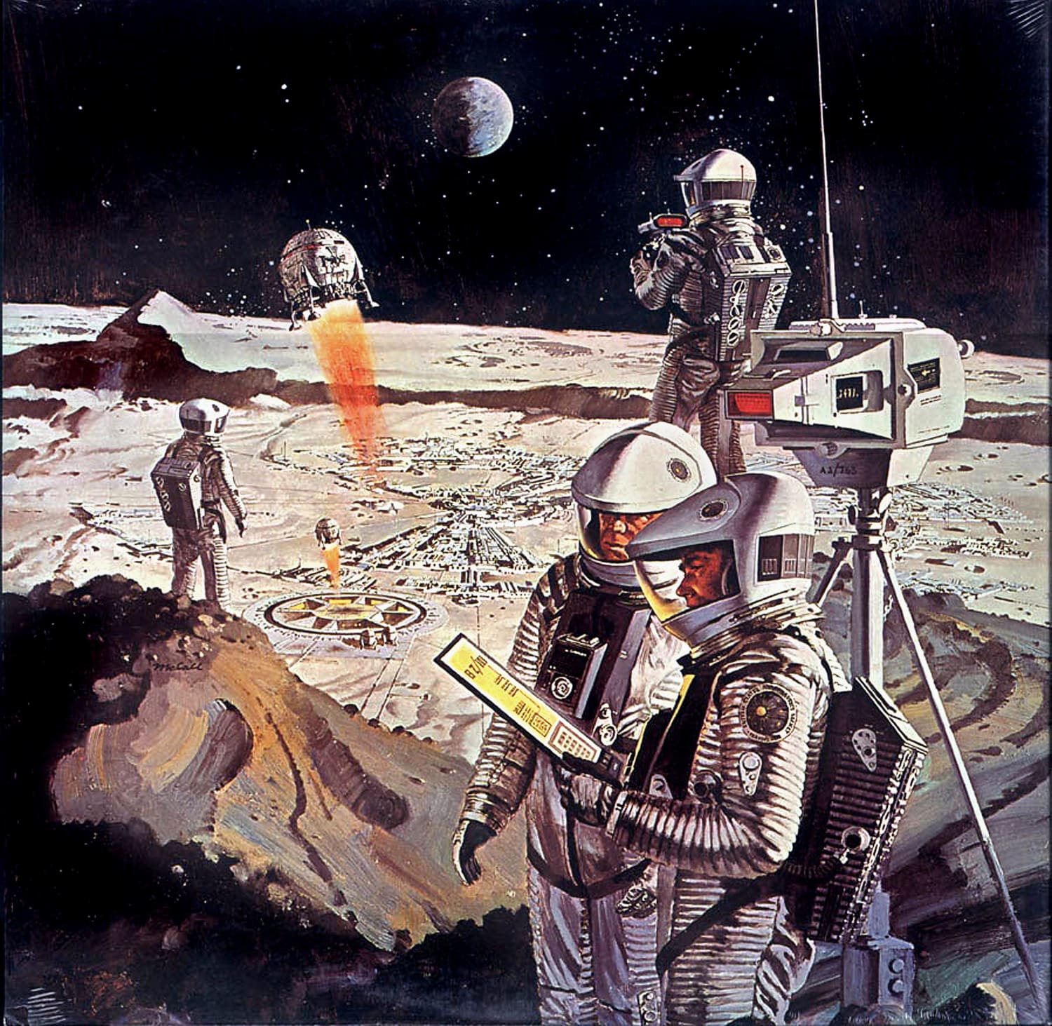 '2001 Lunar Surface' by Robert McCall, concept work for' 2001: A Space Odyssey' directed by Stanley Kubrick 1968