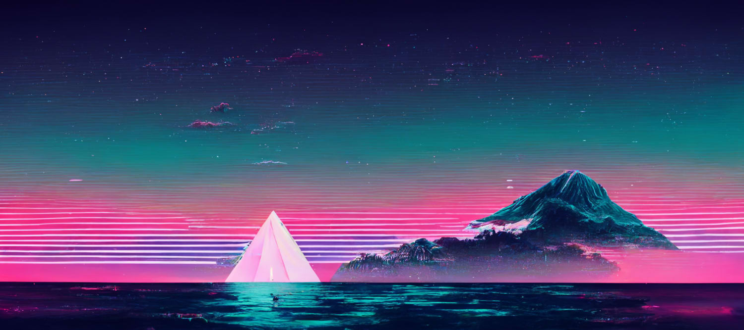 I asked AI to make me an a e s t h e t i c vaporwave wallpaper, this is the result!