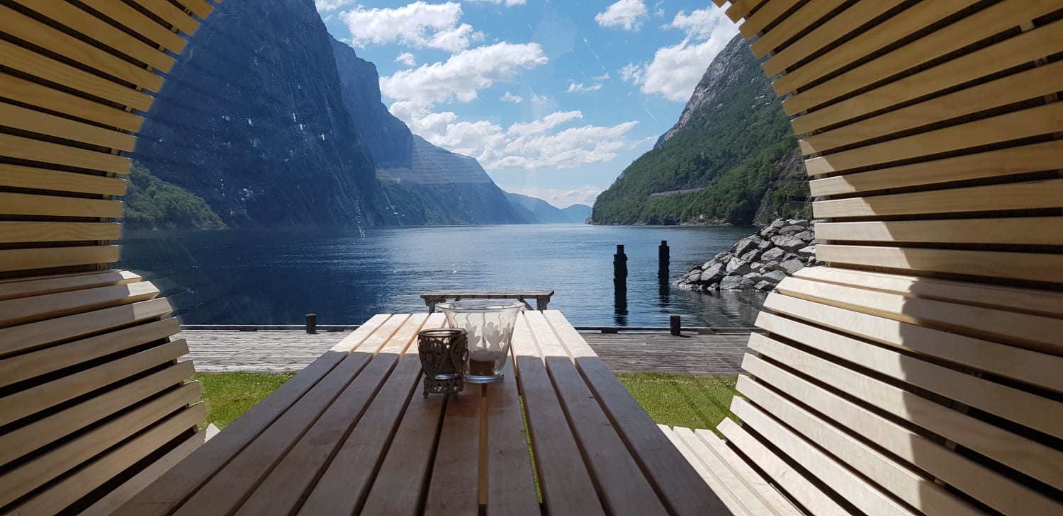 Lysebotn, Norway, was so cozy eating ice cream in this little picnic shed