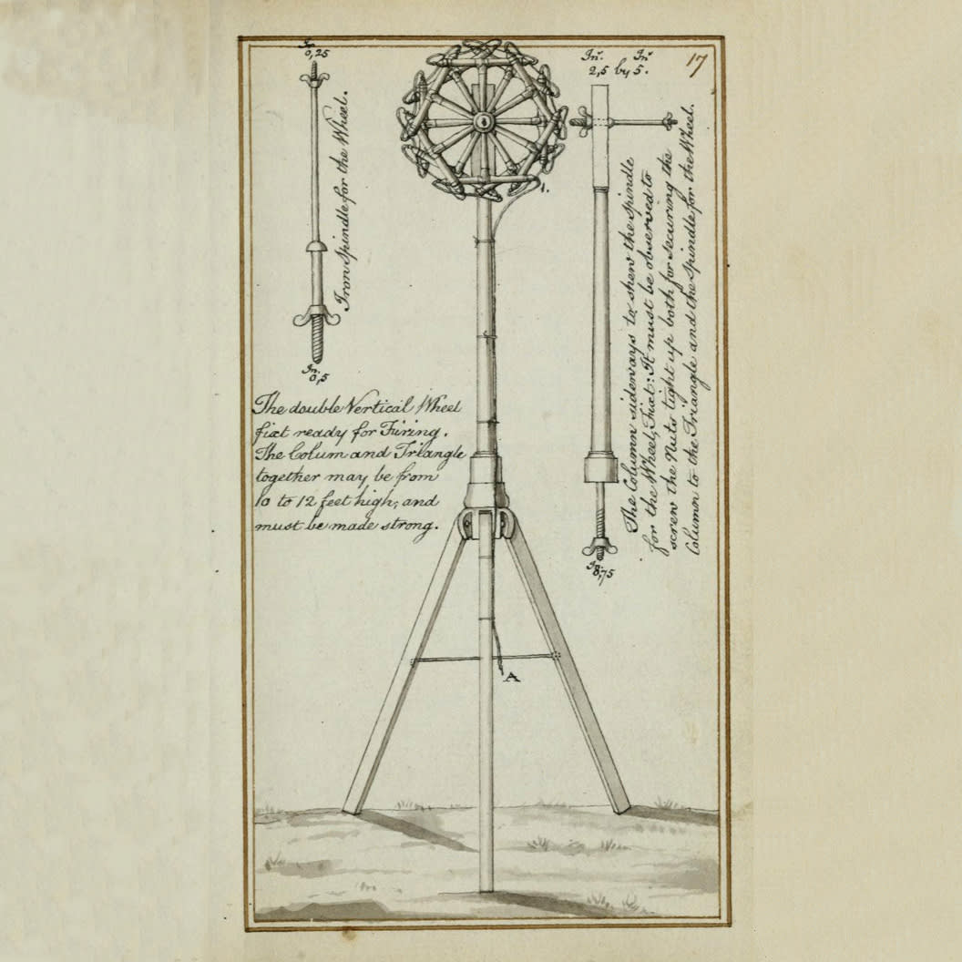 A diagram from an 18th-century manual on fireworks manufacturing. 🧨