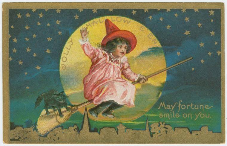 Happy #Halloween! This is one of a great set of vintage Halloween cards held by the New York Public Library. More here: