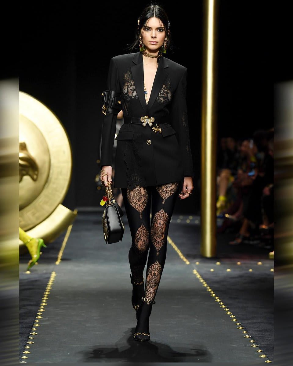 Strutting into the new week like Kendall Jenner on the runway last week at Versace Shop Barneys online for more Versace at