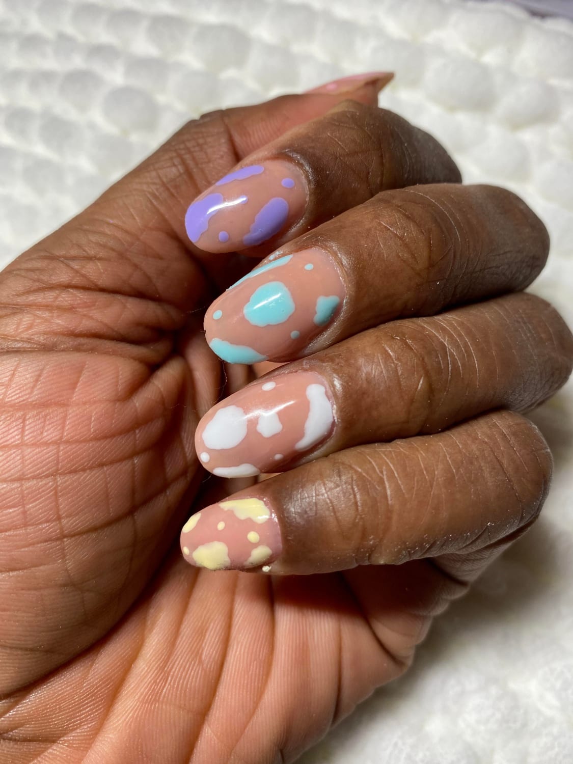 Easter inspired cow print nails