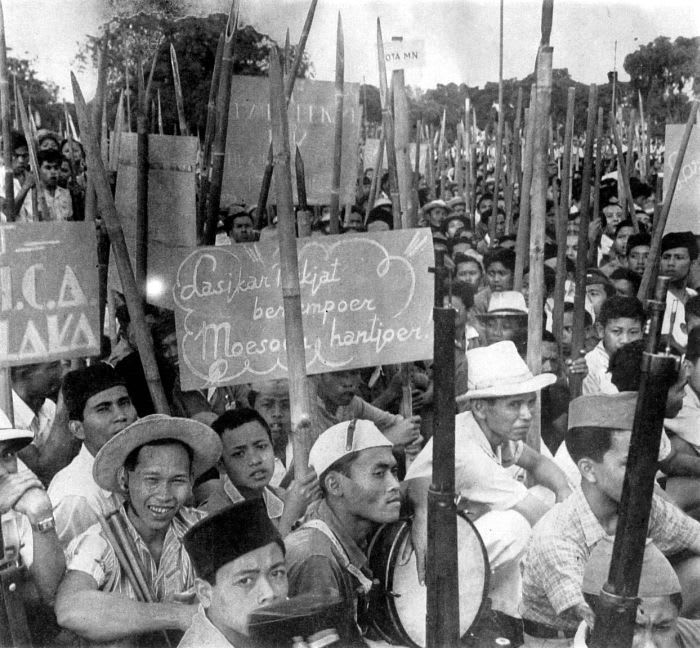OtD 15 Aug 1945 Indonesia declared independence following the defeat of Japan in WWII. The Netherlands, which had colonised the country for 350 years, began a four-year war, which they oddly justified as a continuation of the WWII fight for "democracy".