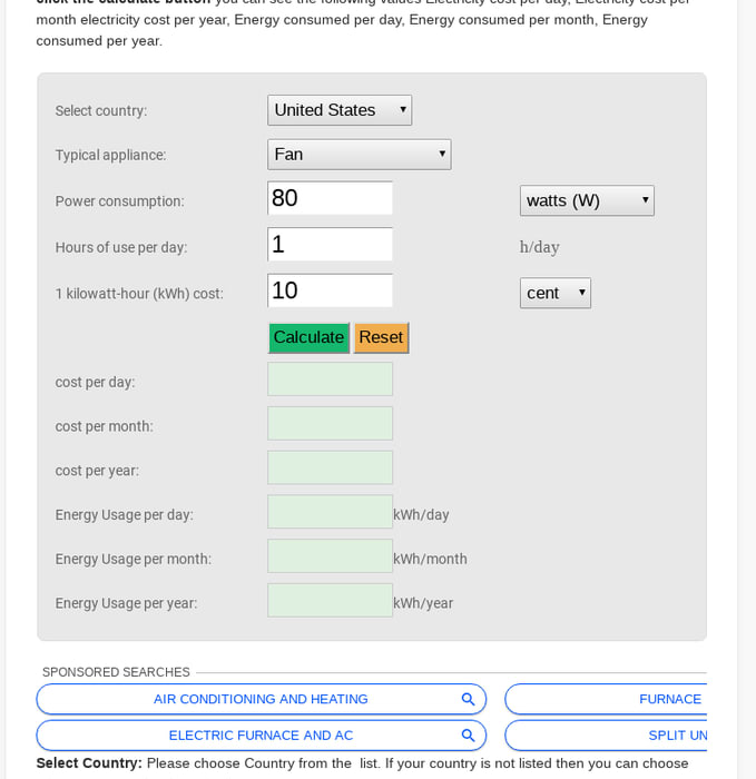 Mix Ceiling Fan Power Consumption Table Fan Power